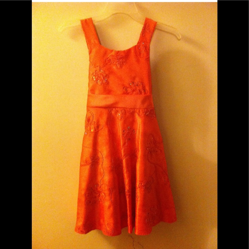 RARE EDITIONS Size 8 Coral Special Occasion Dress CDW $78 EUC - Picture 6 of 9